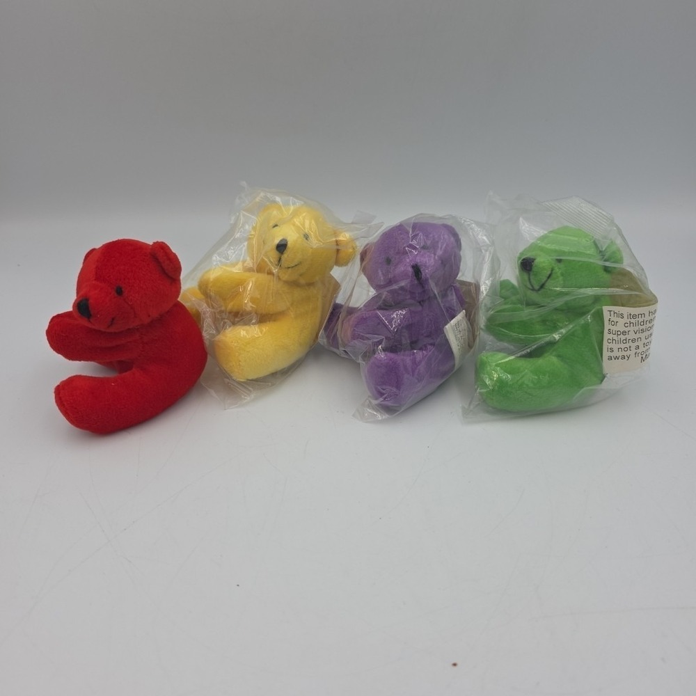 DQ MARCH 2001 Mini Bear Plush Dairy Queen DQ Toys Lot Of 4